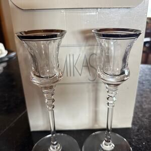 Mikasa Glass Candle Holders